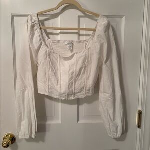 Elegant White Long Sleeve Blouse